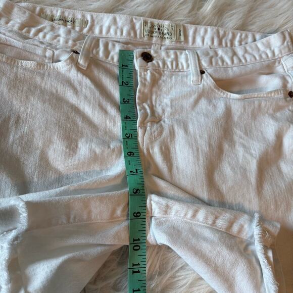 Lucky Brand Laguna Shorts Size 14/32 White Denim Pockets Stretch Cuffed Raw Hem - Picture 8 of 9
